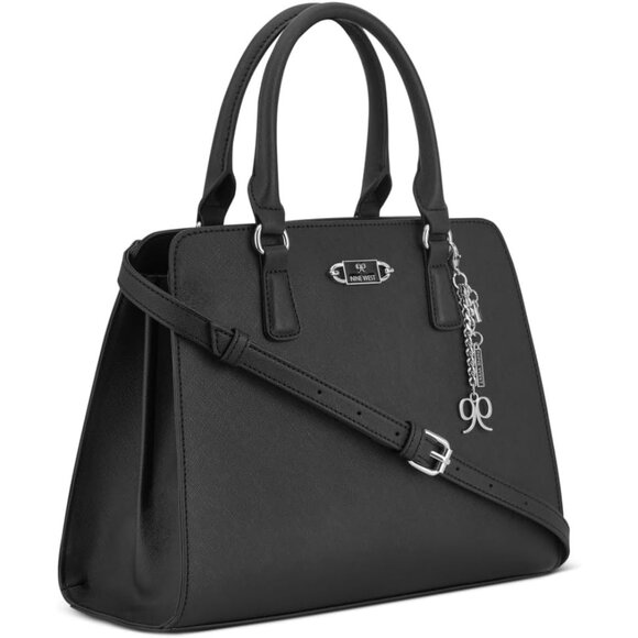 Stylish Cally Satchel - Black Handbag with Roomy Interior & Magnetic Fastening - Picture 1 of 5